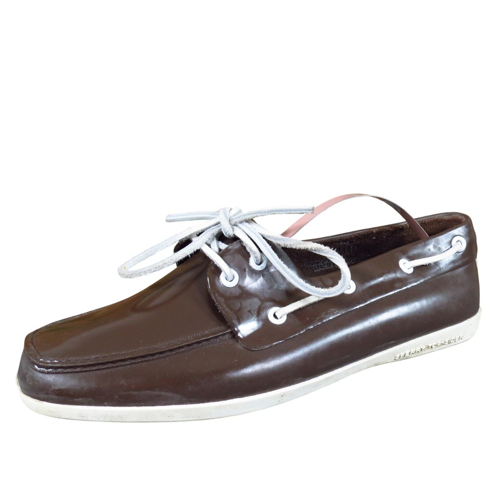 Sperry Top-Sider Women's Rubber Boat Shoes Size 7.5 Brown Waterproof Lace Up